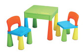 Monarch Deluxe Plastic Table & 2 Chairs - Multi Coloured