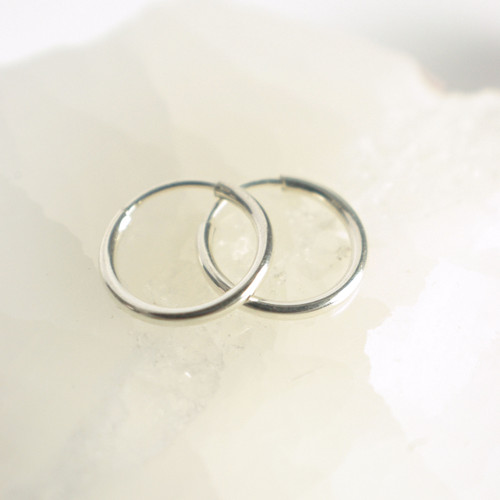 12mm Small Hoops - Silver