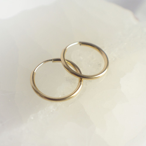 12mm Small Hoops - Gold
