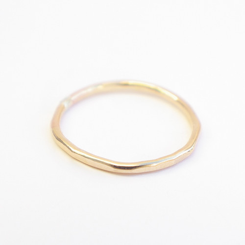 Plain Hammered Band - Gold