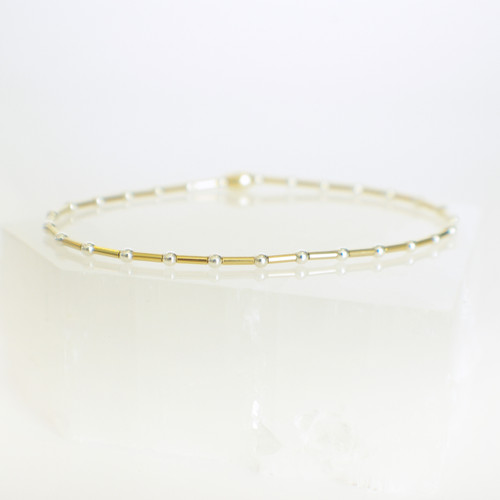 Beaded Bracelet #4 - Silver & Gold