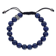 Lapis Beads Bracelet With Sterling Silver Fitting