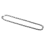 Large Caterpillar with Channel Link Men's Necklace in Sterling Silver