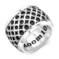 Sterling Silver XXL Men's Band Ring - Infinity Pattern