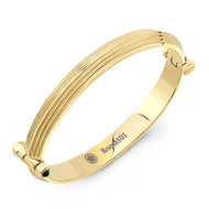 Gold Plated Striped Blade Bangle