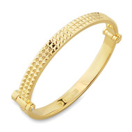 18K Gold Multi Spike Bangle Bracelet With Micro White Diamonds