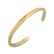 18K Gold Stripped Cuff Bangle Bracelet