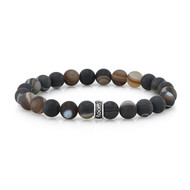 8mm Frosted Agate Bead Bracelet