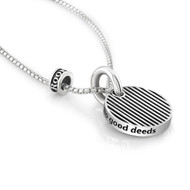 Striped Coin Pendant With 26 Inch Rounded Box Chain