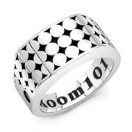 Coaster pattern rounded block ring