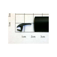 WINDSCREEN EDGE TRIM BLACK 17mm x 23M ROLL (4-5mm glass channel with adhesive) 'ProFlexx' PVC (soft)
