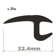 WINDSCREEN EDGE TRIM BLACK 22mm x 25M ROLL (4-5mm)