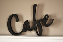 Cafe 3D Word Art Wood Cutout 8 x 11.5