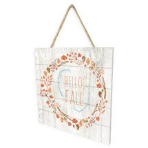 Hello Fall Wooden Plank Sign 7.5 x 7.5