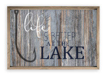 Life Is Better At The Lake Farmhouse Style Wood Wall Decor Sign