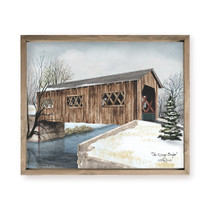 Covered Bridge Painting Farmhouse Style Wood Wall Decor Sign