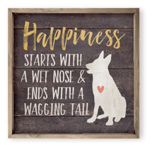 Happiness Starts With A Wet Nose Pet Style Wood Wall Decor Sign