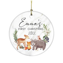 First Christmas Woodland Creatures 3 Inch Ceramic Christmas Ornament With Gift Box