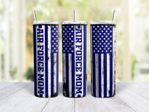 20oz Skinny Tumbler Air Force Mom - Stainless Steel Double Wall Insulated Cup With Lid And Straw