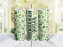 20oz Skinny Tumbler St. Patrick's Day Shenanigan Squad - Stainless Steel Double Wall Insulated Cup With Lid And Straw