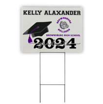 Personalized Graduation Yard Sign With Metal Stake 18x24