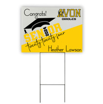 Personalized Graduation Yard Sign With School Colors And Metal Stake 18x24