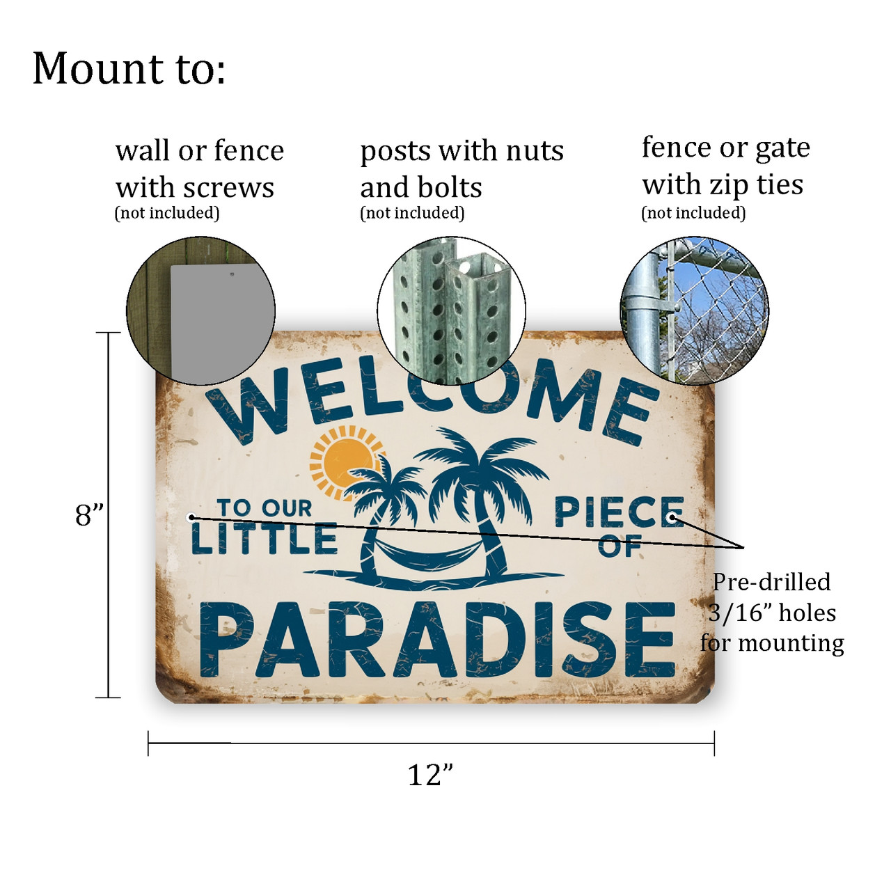 Vintage Style Welcome Sign - 