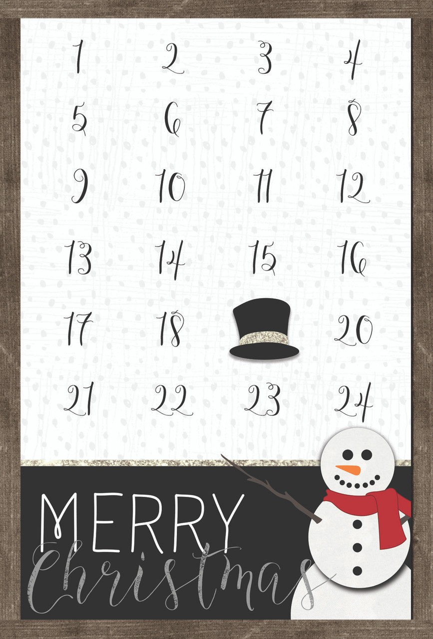 snowman christmas countdown calendar 16x24 countdown calender
