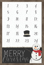 Snowman Christmas Countdown Calendar 16x24