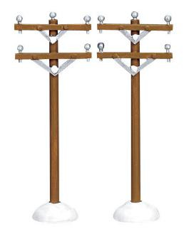 64461 -  Telephone Poles, Set of 2 - Lemax Christmas Village Misc. Accessories