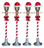 64472 -  Santa Hat Street Lamp, Set of 4, Battery-Operated (4.5v) - Lemax Christmas Village Misc. Accessories