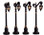 54313 -  Colonial Street Lamp, Set of 4 (4.5v) - Lemax Christmas Village Misc. Accessories