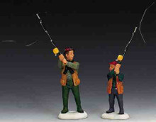 12495 -  Flyfishing with Dad, Set of 2 - Lemax Christmas Village Figurines
