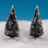 14004 - Bristle Tree, Set of 2, Small - Lemax Christmas Village Trees