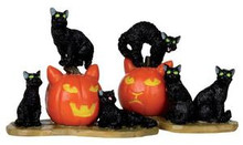 12883 - Halloween Cats, Set of 2 - Lemax Spooky Town Halloween Village Figurines