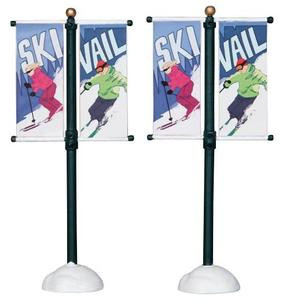 24496 - Street Pole Banner, Set of 2  - Lemax Christmas Village Misc. Accessories