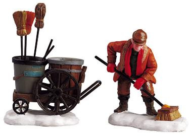 52093 -  Street Sweeper, Set of 2 - Lemax Christmas Village Figurines
