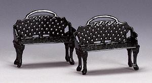 34897 -  Patio Bench, Set of 2 - Lemax Christmas Village Misc. Accessories