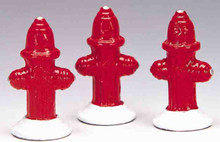 34971 -  Metal Fire Hydrant, Set of 3 - Lemax Christmas Village Misc. Accessories