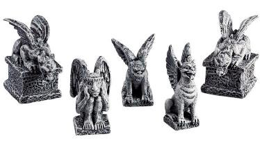 52124 -  Gargoyles, Set of 5 - Lemax Spooky Town Halloween Village Figurines