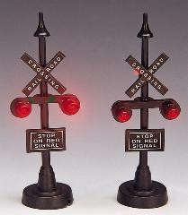 34954 -  Railway Stop Light, Set of 2, Battery-Operated (4.5v) - Lemax Christmas Village Misc. Accessories