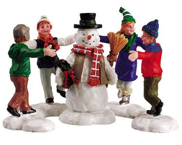 52112 -  Ring Around the Snowman, Set of 3 - Lemax Christmas Village Figurines
