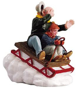 52084 -  Sledding with Gramps - Lemax Christmas Village Figurines