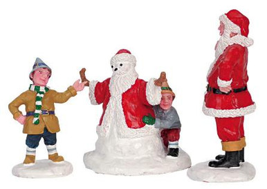 62224 -  Look Santa!, Set of 3 - Lemax Christmas Village Figurines