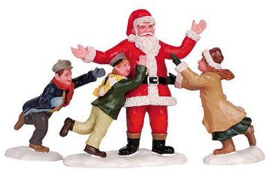 62252 -  Father Christmas!, Set of 3 - Lemax Christmas Village Figurines