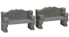 74612 -  Stone Bench, Set of 2 - Lemax Christmas Village Misc. Accessories