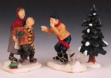 92289 -  Upsy Daisy! Set of 3 - Lemax Christmas Village Figurines