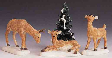 92299 -  Dad and Fawns, Set of 3 - Lemax Christmas Village Figurines