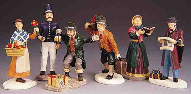 92355 -  Townsfolk Christmas Figurines, Set of 6 - Lemax Christmas Village Figurines