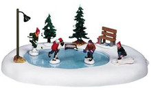 94017 -  After School Hockey Match, Battery-Operated (4.5v) - Lemax Christmas Village Table Pieces